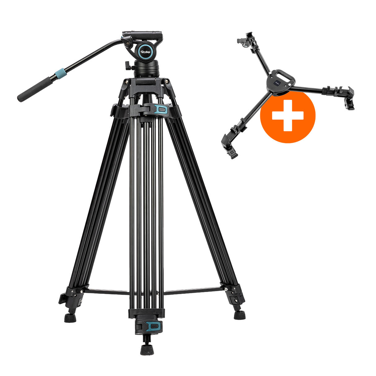 Bundle V9i video tripod + universal tripod dolly